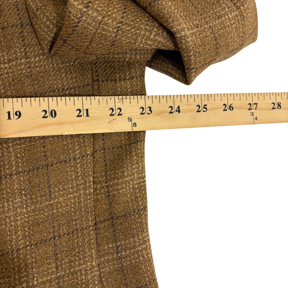 Canali Proposta Wool Tan Brown Plaid Sport Coat Blazer Mens US 46R Fully Lined - Picture 5 of 14